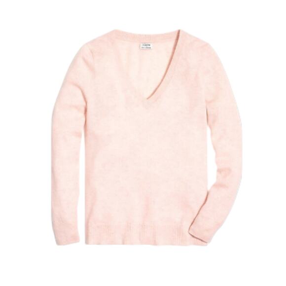 J.CREW Sweaters - J.CREW 100% Cashmere V-Neck Sweater Women L Peach Lightweight Old Money Office